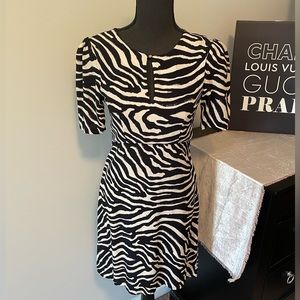 Black & Tan Zebra-Print Dress